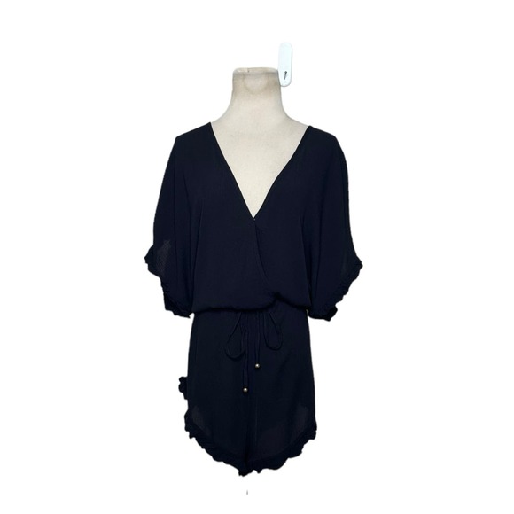 Dotti black rayon short sleeves romper size M - Picture 13 of 13